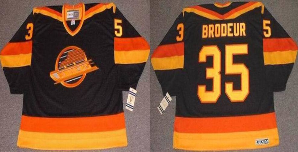 2019 Men Vancouver Canucks #35 Brodeur Black CCM NHL jerseys1->vancouver canucks->NHL Jersey